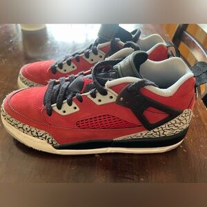 Jordan Kids Red, Black and Gray Retro-Style Sneakers